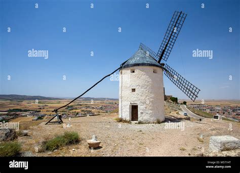 CONSUEGRA, SPAIN . JUNE 24, 2016 Group of windmills in Campo de Criptana. La Mancha, Consuegra ...