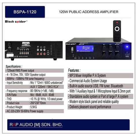 Black Spider Bspa P A Amplifier Usb Shopee Malaysia