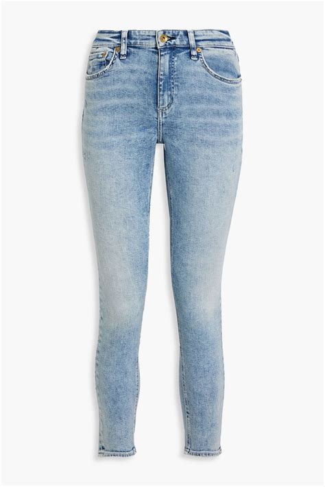 Rag Bone Cate Cropped Distressed Mid Rise Skinny Jeans The Outnet