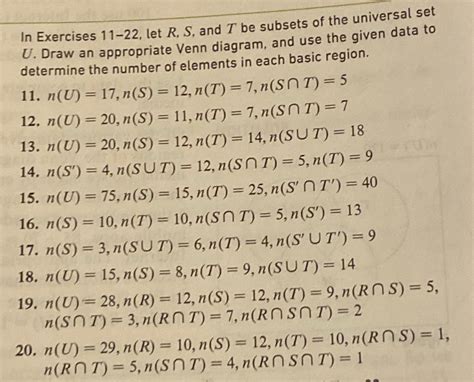 Solved In Exercises Let R S And T Be Subsets Of Chegg