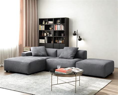 Amazon Acanva Luxury Modern Modular L Shape Sectional Sofa Set