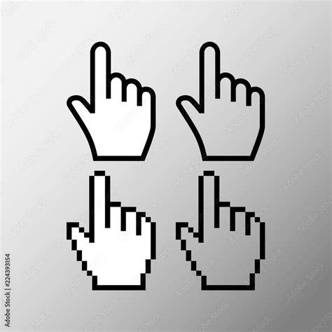 Hand Mouse Cursor Icon Pointer Hand Cursor Icons Pixel Vector Hand