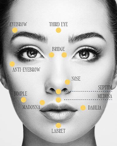 Face Piercing Diagram