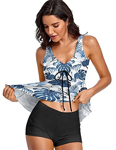 Omichic Tummy Control Tankini Swimsuits For Women Two Piece Bathing