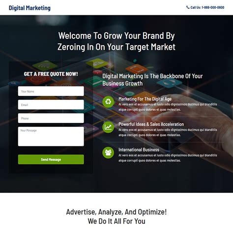 Marketing landing page designs templates for marketing campaign