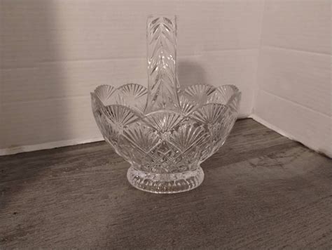 Lead Crystal Clear Glass Bowl Vintage Basket - Etsy