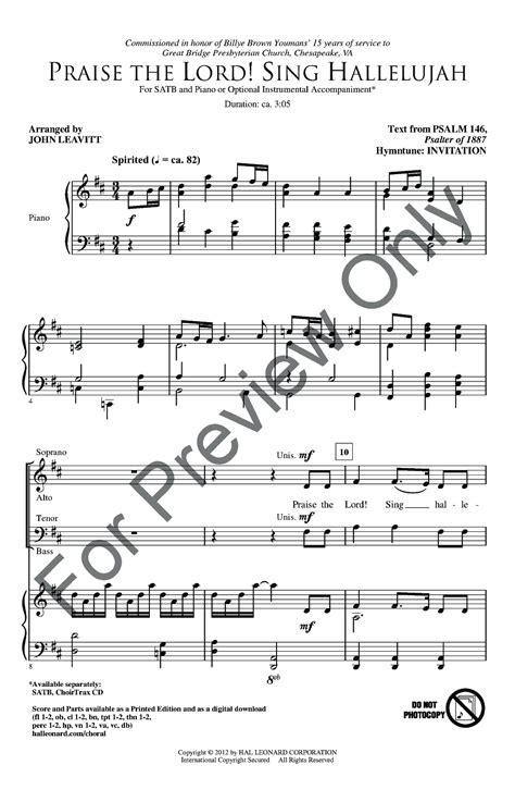 Praise The Lord Sing Hallelujah Satb By J W Pepper Sheet Music