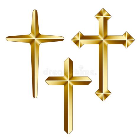 Eps Goldenes Christliches Kreuz Vektor Abbildung Illustration Von