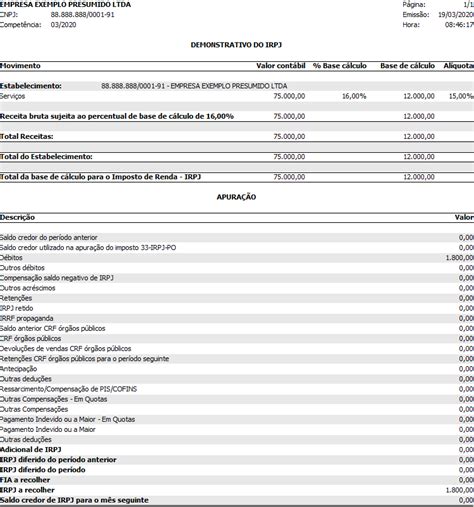 Como Calcular Csll Lucro Presumido Exemplo Novo Exemplo