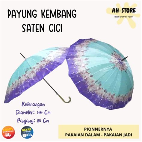 Jual Payung CICI Bunga Saten 16 Jari Payung Layar 916 Sk Bahan Saten