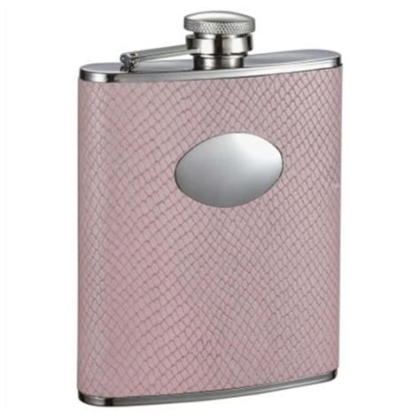 Rosalyn Light Pink Snakeskin Design Stainless Steel Hip Flask - 6oz, 1 ...