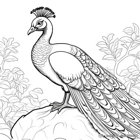 Realistic Peacock Coloring Pages Free And Printable