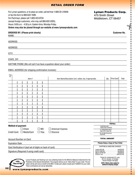 Printable Order Forms Printable Forms Free Online