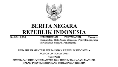 PERATURAN MENTERI PERTAHANAN REPUBLIK INDONESIA Nomor 09 Th 2003