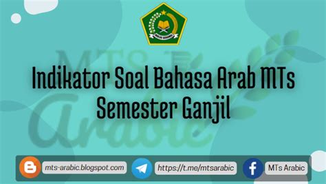 Arsip Indikator Soal Bahasa Arab Mts Semester Ganjil Mts Arabic