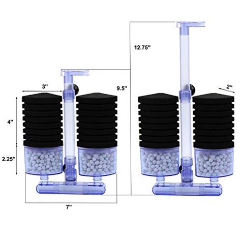 Aquaneat Double Bio Sponge Filter Quiet Aquarium Filter With Ceramic