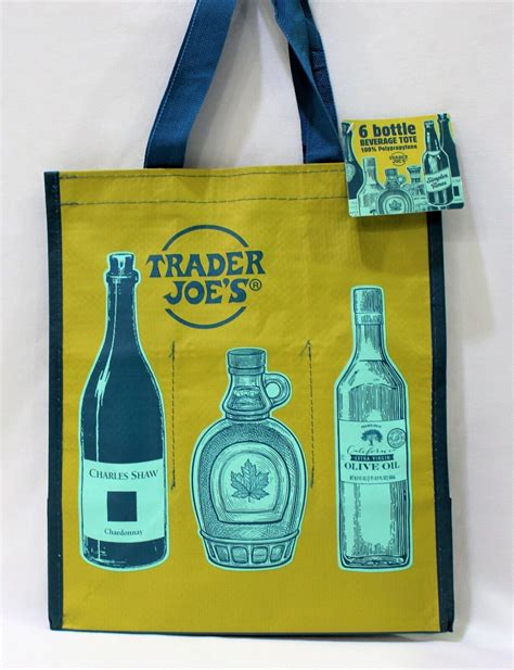 Trader Joe S Market Reusable Bag 6 Bottle Beverage Tote EBay Trader