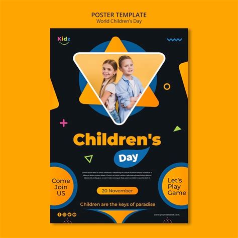 Free PSD | Children's day poster template