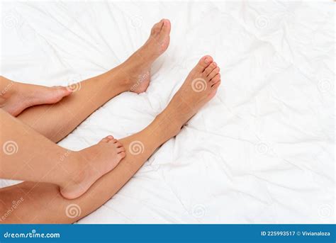 Mother And Daughter Feet In The Bed Stock Image Image Of Women