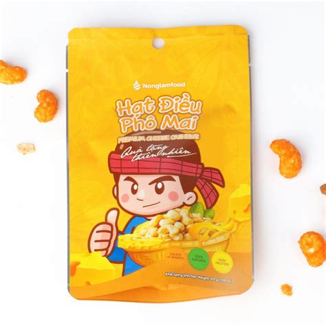 Hạt điều Phô Mai Nonglamfood Túi 45g Premium Cheese Cashews Trái