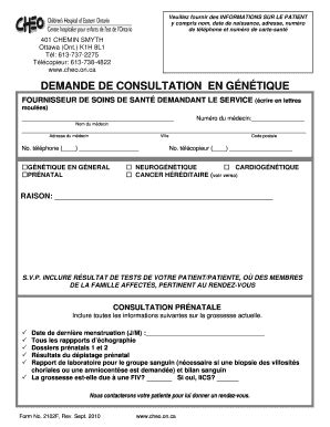 Fillable Online Formation Csssgatineau Qc DEMANDE DE CONSULTATION EN