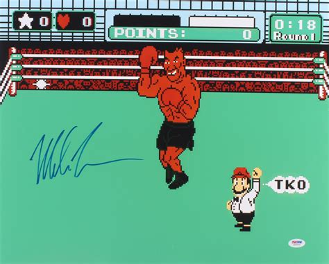 Mike Tyson Signed Mike Tysons Punch Out 16x20 Photo Psa Coa