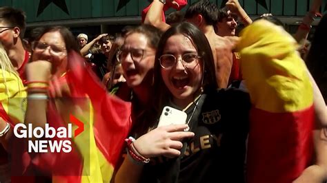 Womens World Cup Jubilant Spain Fans Celebrate 1st Ever Tournament