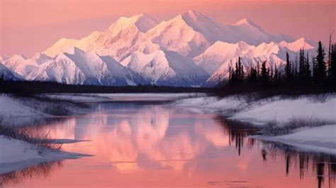 An Alaska Lake Reflecting The Peaks Of The Mountains Background, Alaska ...