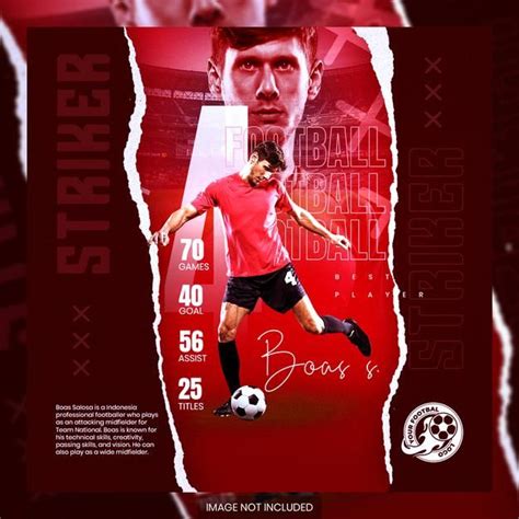 Premium PSD Football Player Poster Social Media Post Template Sport