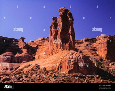 Courthouse Towers Arches National Park Utah Usa Stock Photo Alamy