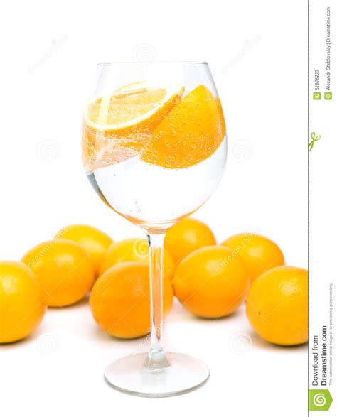 Lemon In Glass Stock Image Image Of Alcohol Garnish 51876227