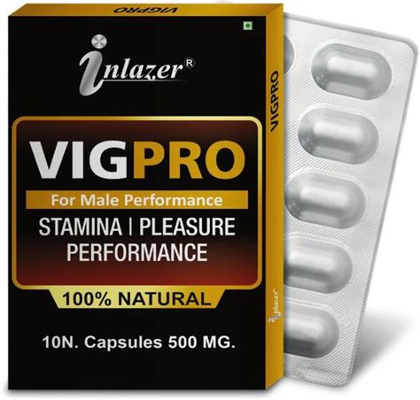 Inlazer Vig Pro Organic Pill Combats Male Sexual Problems Boosts Power 10 Capsules Each Pack