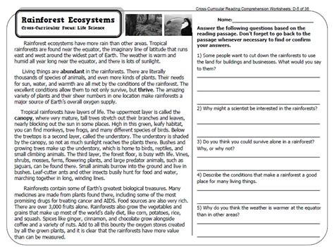 Reading Comprehension Informational Text