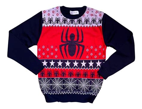 Suéter Tejido Navideño Spiderman Ugly Sweater Navideño Meses sin