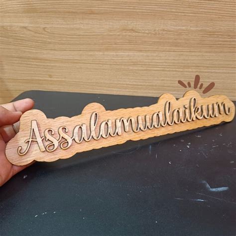 Jual Hiasan Dinding ASSALAMUALAIKUM Sing Kayu Huruf Timbul Shopee