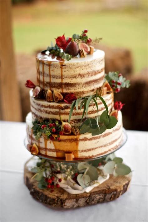 Tier Naked Wedding Cake With Buttercream Frosting
