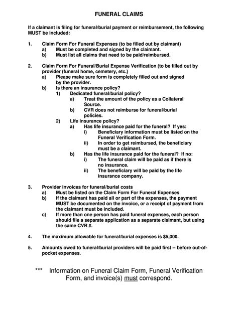 Funeral Expenses Claim Form Fill Out Sign Online DocHub