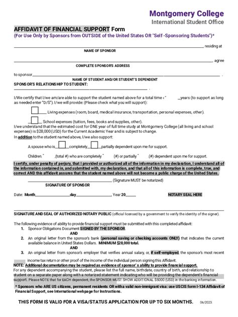 Fillable Online Non Resident Affidavit Of Financial Support Form Fax