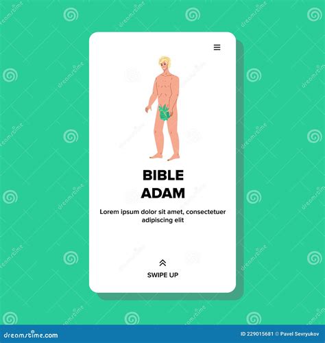 Bible Adam Standing In Paradise Garden Vector Stock Vector