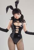 Bunny Girl Sexy Lingerie Set Gothic Chest Open Mesh Bodysuit