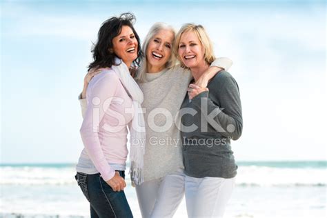 Three Mature Women Smiling Big Stock Photo Royalty Free Freeimages