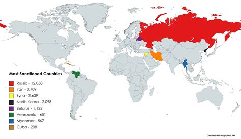 Most Sanctioned Countries in the World (as of September 2022) : r ...