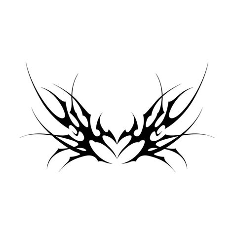 Neo Tribal Y2k Gothic Style Tattoo Cyber Sigilism Heart Design