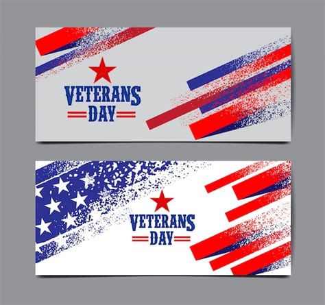 Veterans day banner set Vector | Premium Download