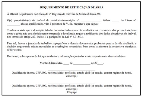 Modelo De Requerimento Para Cartorio