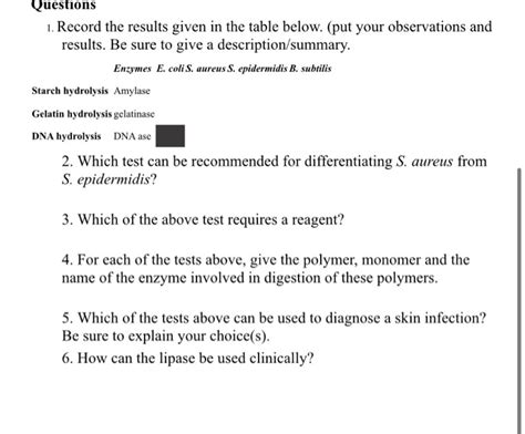 Solved Lab Report Extracellular Enzymes Activity Starch Chegg