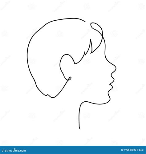 Little Boy Profile Design. Child Head Outline Silhouette Stock Vector ...