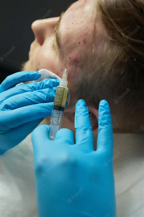 Premium Photo Injection At Spa Salon Doctor Hands In Gloves Closeup Pretty Male Patient Beauty