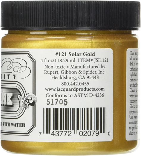 Jacquard Professional Screen Printing Ink 4 Oz Solar Gold