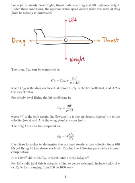 Solved For A Jet In Steady Level Flight Thrust Balances Chegg